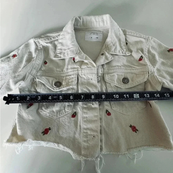 ZARA + GAP || 6-8 Years Green Floral & Cream Bundle Jacket and Shirt - Picture 3 of 11